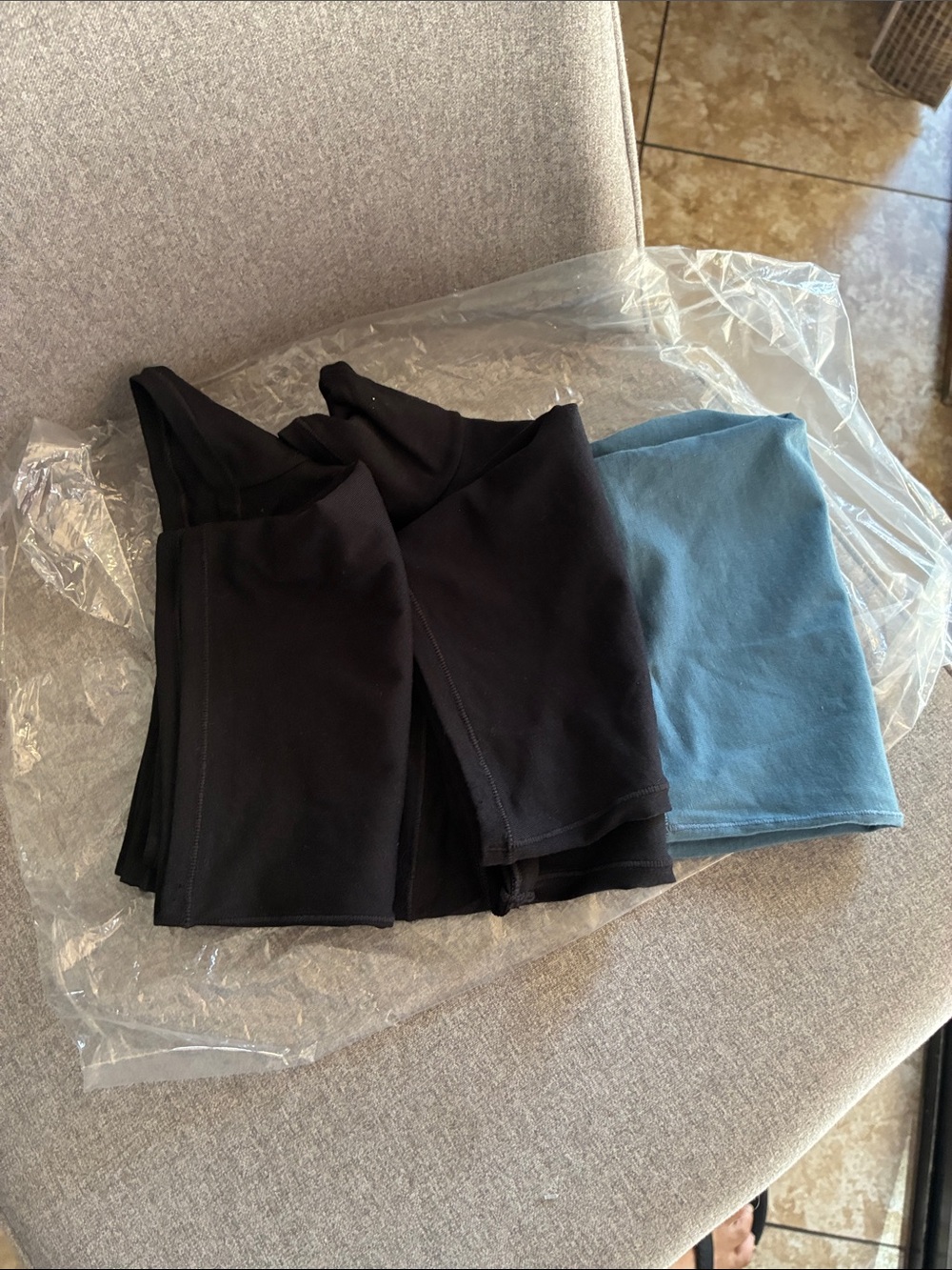 Quince boy shorts underwear, Black and Slate Blue - Pack of 3 small